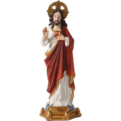 Religious Jesus Figurine Christian Jesus Resin Church Ornament for Living Room Study Office Desktop Decor