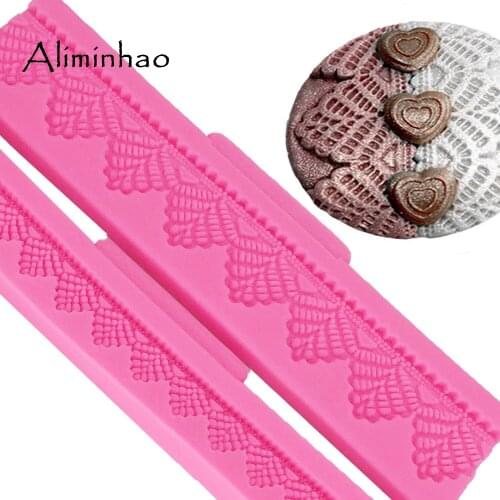 B1371 Long border lace cake mould Silicone Mold Sugarcraft dessert Candy Chocolate Molds Fondant Cake Decorating Tools