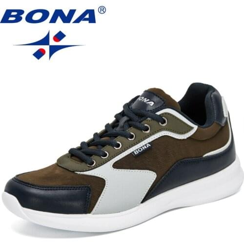 BONA 2021 New Designers Trendy Sneakers Shoes Men Mesh Breathable Casual Shoes Man Flat Shoes Lightweight Luxury Brand Footwear