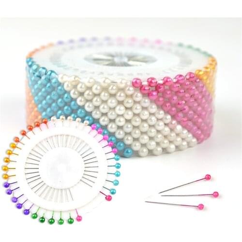 40Pcs Pearlescent Color Pearl DIY Sewing Pin Positioning Pins Patchwork Sewing Pins Positioning Needle Garment Accessory