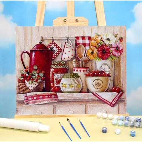Flower Vase DIY Paint By Numbers Set Oil Paints 50*70 Painting On Canvas New Design For Kids Art