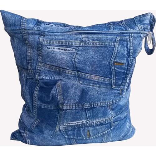 Baby Portable Nappy Reusable Washable Wet Dry Cloth Zipper Waterproof Diaper Bag For Baby Nappies Storage Bags Swim Tote T0174