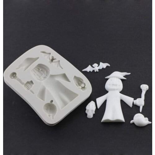 Halloween Themed Pumpkin Bat Molds Fondant Cake Decor Tools Silicone Molds Sugarcraft Chocolate Baking Tools Cakes Gumpaste Form