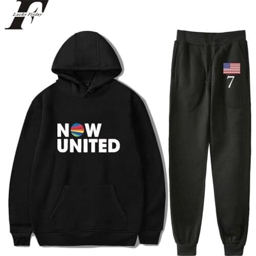 2020 Now United Two Piece Set Women / Men Hoodies + Long Pants Usa Noah Urrea 07 Pullover Unisex Harajuku Suit Clothes
