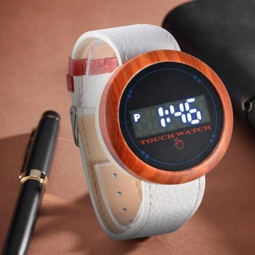 Colorful Wood Watch Luxury Mens Digital Led Watch Sports Outdoor Electronic Watch Fashion Casual Wristwatches Relogio Masculino