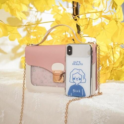 Summer Bag Cover Type Lock Mobile Phone Small Square Bag Korean Version of Sequined Star Printing One-shoulder Mobile Phone Bag