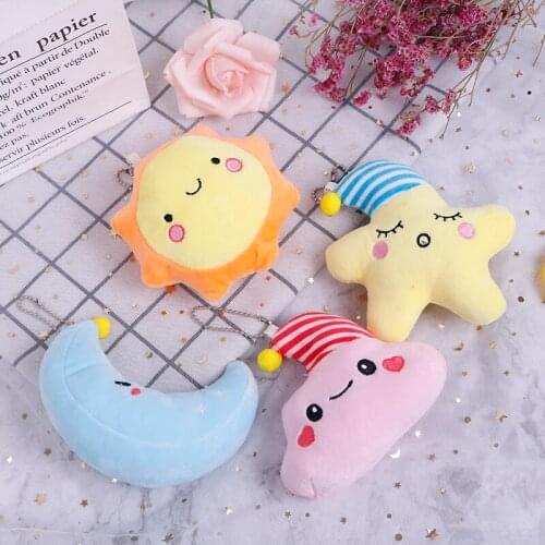 Cute Cartoon Star Moon Sun White Cloud Plush Pendant Soft Stuffed Toys For Bbay Gift