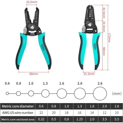 Multifunctional Wire Stripping Plier Pliers For Cable Cutting Crimping Terminal 0.6-2.6mm wire stripper tool