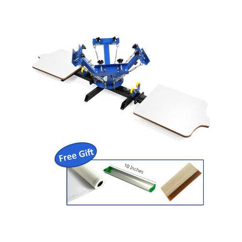 Upgraded 4 Color 2 Station Silk Screen Printing Machine DIY T-Shirt Fabric Print