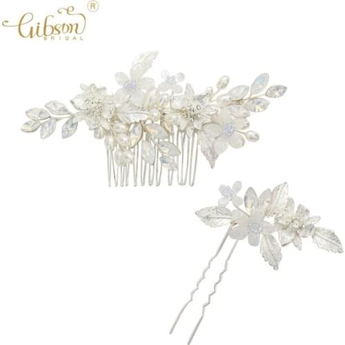 Delicate Hairpiece Opal Crystal Bridal Hair Comb Pins Hair Jewelry Wedding Accessories For Prom Party