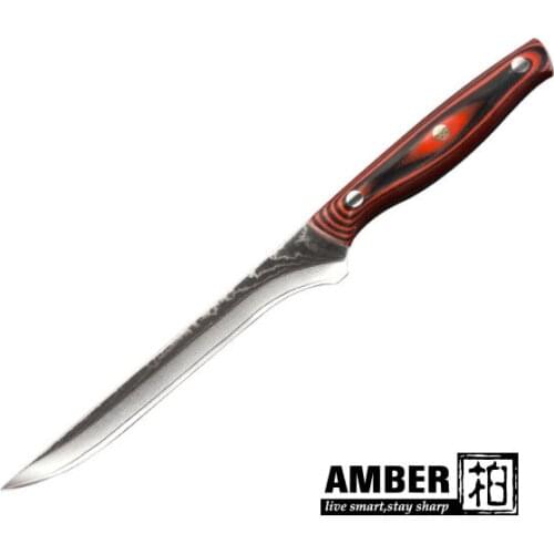 Amber 6 inch boning knife 67 layer Damascus steel sharp cut meat professional pick bone slices kitchen chef special cooking tool