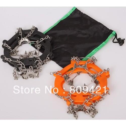 Whole Sale 30pcs/lot outdoor climbing crampons eight teeth stainless steel crampons shoe crampons shoe chain simple eight teeth
