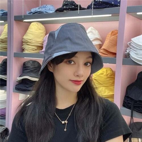 Fashion Stitching Style Cotton Bucket Hat Foldable Fishing Hats For Men Women Hunting Cap Outdoor Fisherman Panama Bucket Caps