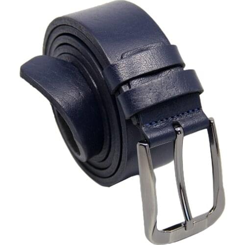 Paul Brand Mens Navy Blue Classic Model Genuine Leather Belt GR131