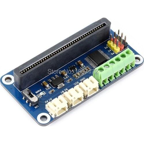 Driver breakout for micro:bit, drives motors and servos