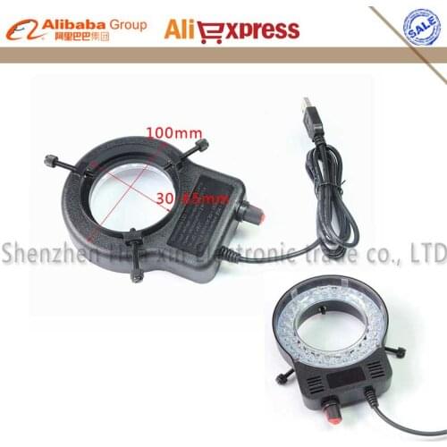 Adjustable USB 52 LED Ring Light Illuminator Lamp For CCD Industry Stereo Microscope Digital Camera Magnifier 110V-240V