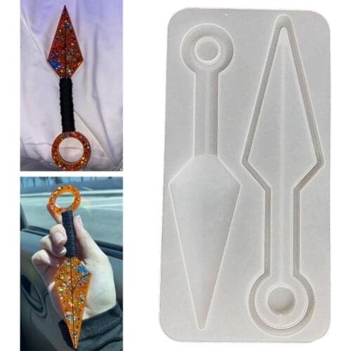 Cutter Dagger Epoxy Resin Mold Jewelry Pendant Silicone Mould DIY Crafts Decorations Keychain Casting Tools