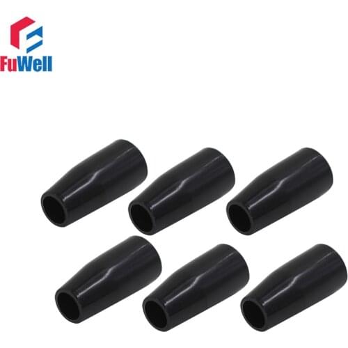 6pcs M10 x 32mm Long Sleeve Knob Machine Tool Replacement 10mm Thread 32mm Length Bakelite Black Hand Sleeve Lever Knob