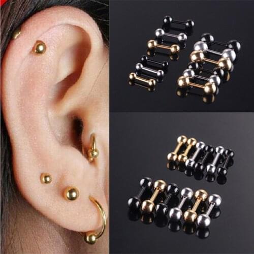 Trendy Simple Stainless Steel Bead Stud Earrings for Women man 3/4/5 mm Beads ear accessory Jewelry For Unisex Bijoux