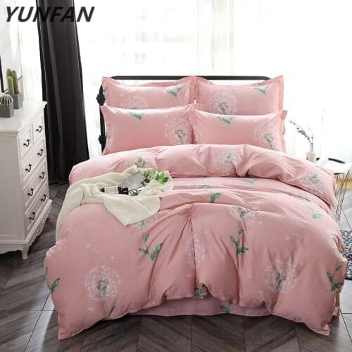 High-quality pink Dandelion Flower Duvet Cover leaf bed sheet Adult Kid Bedding set twin single queen king cotton home textile