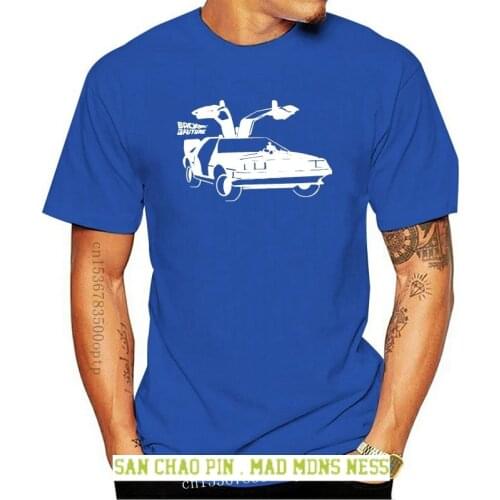 Adult Mens Black SciFi Movie Back to the Future Open Delorean Car T-shirt Tee New T Shirts Funny Tops Tee New Unisex Funny Tops