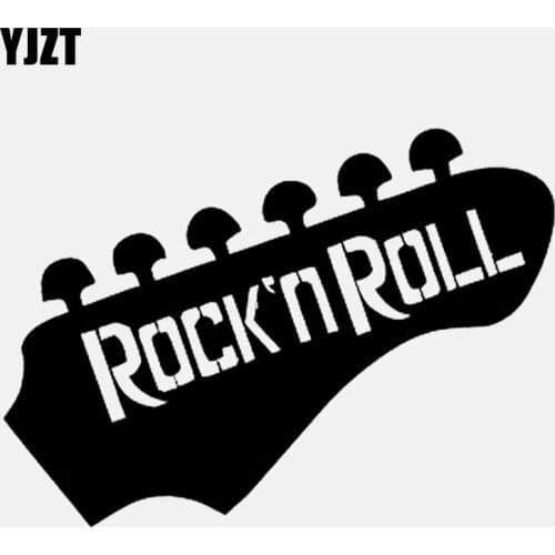 YJZT 13.6CM*9.9CM Guitar Electrical Tool Music Rock and Roll Vinly Decoration Car Sticker C22-0589