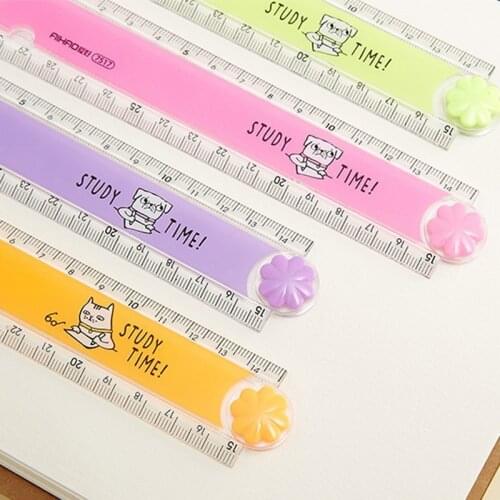 1pc 30cm Cute Ruler Kawaii Study Color Folding Ruler Multifunction DIY Drawing Rulers