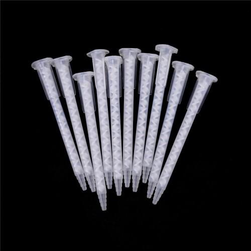 10Pcs/set Epoxy Resin Polypropylene Mixing Tube Nozzle Tool Dispenser Static Mixer Nozzles AB Glue Mixing Head MA5.4-17S