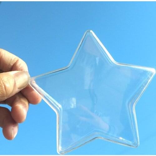 NEW 10pcs Christmas Decorations Openable transparent Plastic Balls Clear Star Shape Gift Present Box Decoration Bauble Ornament