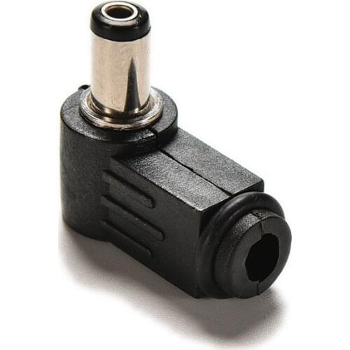 10Pcs 90 Degree Right Angle 2.1mm DC Power Cable Male Plug Socket Soldering Cord Tip Adapter Connector 2.1x5.5mm black