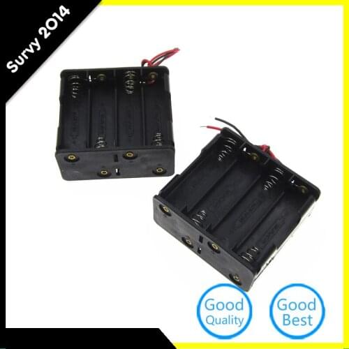 2pcs 8 AA 2A Battery 12V Clip Holder Black Box Case with Wire Leads diy electronics