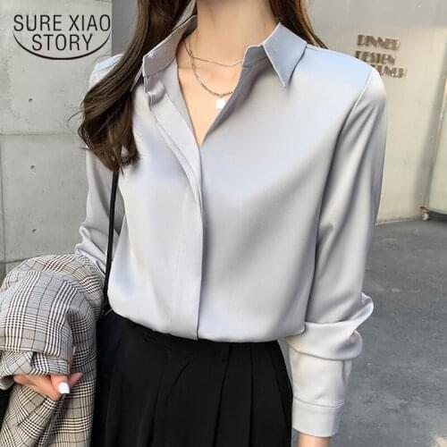 2021 Vintage Chiffon Blouse Women Office Lady Long Sleeve Plus Size Women Shirts Turn Down Collar Female Clothing Blusas 13138