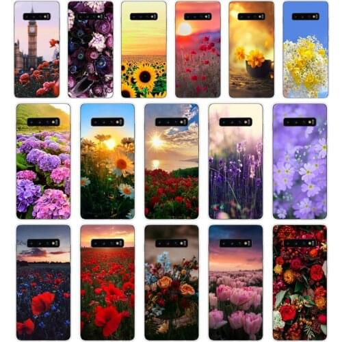 279FG Red Poppies cornflowers Soft Silicone Tpu Cover Case for Samsung Galaxy A01 A10 M11 M21 S10 S20 J1 2016 Plus case