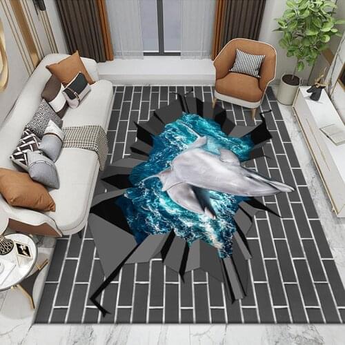 3D Illusion Corridor Soft Carpet Kitchen Anti-skid Floor Mat Modern Home Decor Large Living Bedroom Area Room Carpets Rugs For