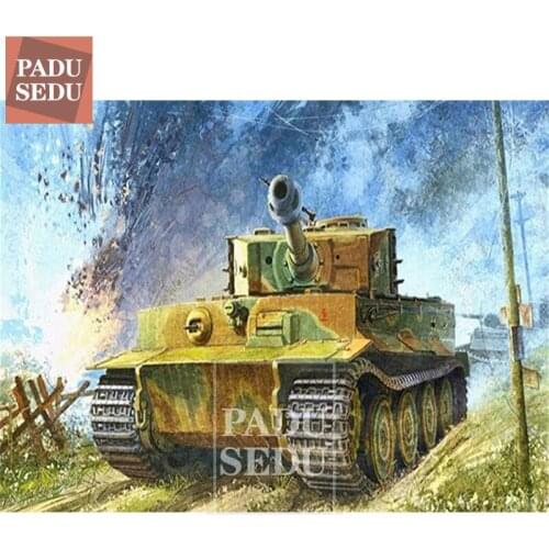 5D Diy Full Square Diamond Painting Cross Stitch Diamond Mosaic Embroidery Scenery Army Tank Kits Home Decorative Gifts For Men