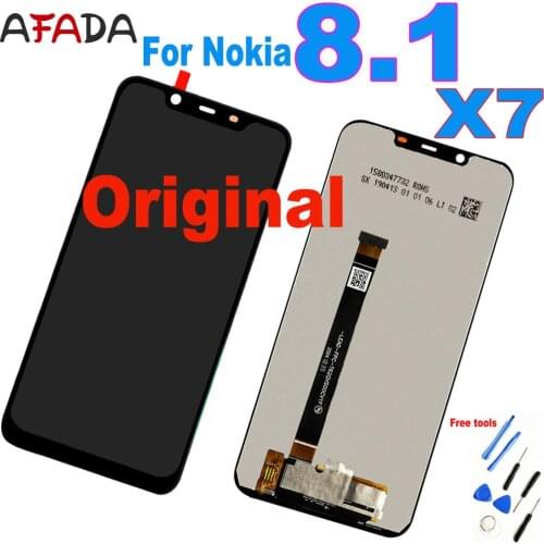 6.18" Original LCD For Nokia 8.1 TA-1119 TA-1121 TA-1128 TA-1131 LCD Display Touch screen Digitizer Assembly For Nokia X7 Displa