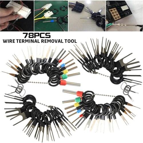 78PCS Wire Terminal Removal Tool Car Electrical Wiring Crimp Connector Pin Kit Terminal Removal Tool Kit for Car