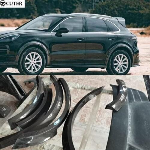 9YA Carbon Fiber FRP Car Wide body wheel eyebrow for Cayenne 9YA Coupe car body kit 2020