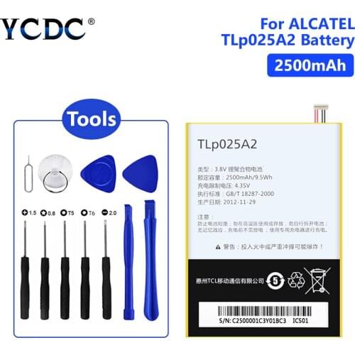 2500mAh TLp025A2 Battery For Alcatel One Touch Pop 3(5.5) OT-5054D 5054X Lithium Polymer Mobile Phone Batteries Free Tools