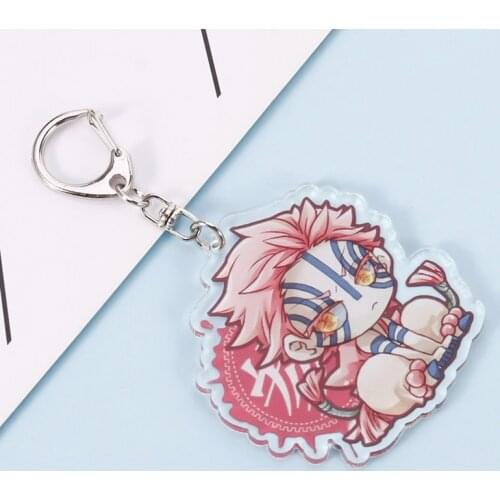 Anime Demon Slayer: Kimetsu No Yaiba Key Chains Two-sided Keychain Cosplay Cute Acrylic Pendant Keyring