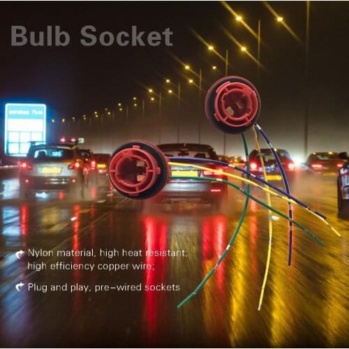 Auto Led Lights Bulb Socket Connector 1 Pair BAY15D Light Bulb Socket P21/5W 1157 Lamp Holder for Car LED Turn Signal
