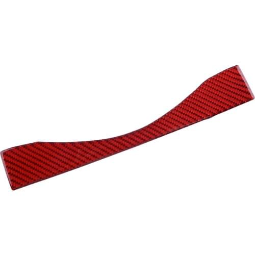Car Red Carbon Fiber Multimedia Navigation Button Under Frame Cover Trim Fit For Nissan 370Z 2009 2010 2011 2012 2013 2014-2020