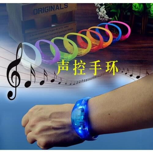 Voice Control Led lighting Bracelet Bangle Wristband For Night Clubbar Party Event Music Concert free shipping 500pcs/lot