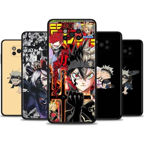Black Cover For Xiaomi Poco X3 M3 CC9 Pro X3NFC F3 F1 A3 A2 CC9E Note 10 Lite Case Soft Fundas TPU Coque black clover Anime