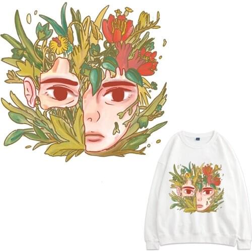 Flower Patches Thermal Stickers on Clothes Fabric Iron-on Transfers for Clothing Thermoadhesive Patch Diy Boy Applique for Kid