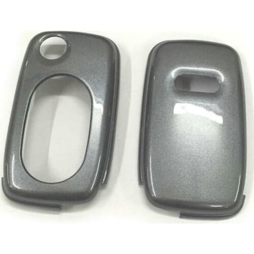 Remote Flip Key Fob Shell Protection Key Case Cover Gloss Carbon Grey Color For Audi OVAL Keypad Remote Key