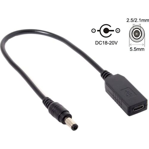 USB 3.1 Type C USB-C to DC 20V 5.5 2.5mm & 2.1mm Power Plug PD Emulator Trigger Charge Cable for Laptop