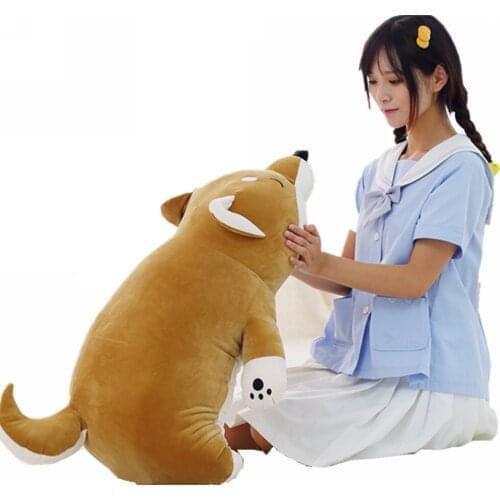 Fancytrader New 39'' Giant Lying Style Plush Akita Toy Pillow Stuffed Cartoon Anime Shiba Inu HuskyDog 100cm Great Gift 2 Models