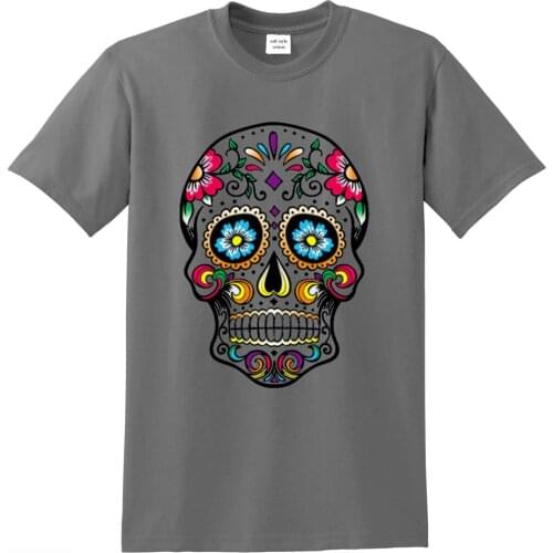 Cool skull printed men T shirt mens high quality T-shirt new design street style loose casual crew neck 100% cotton tshirt