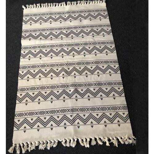 Cotton Tassel Home Weave Carpets Welcome Foot Pad Bedroom Study Room Floor Rugs Prayer Mattress